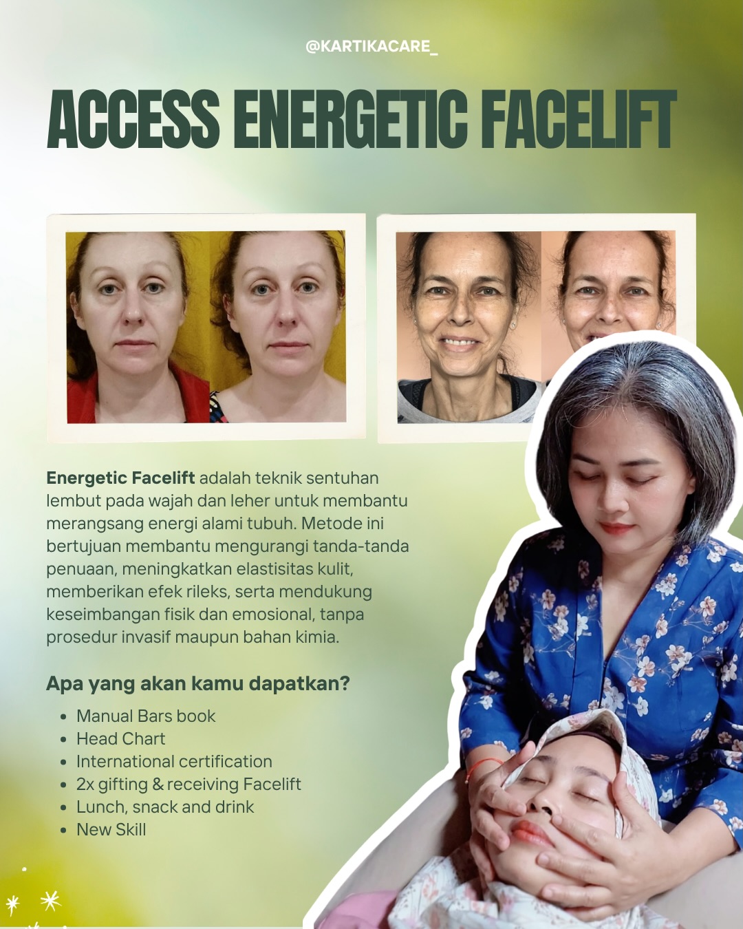 Access Energetic Facelift teknik sentuhan lembut pada wajah dan leher