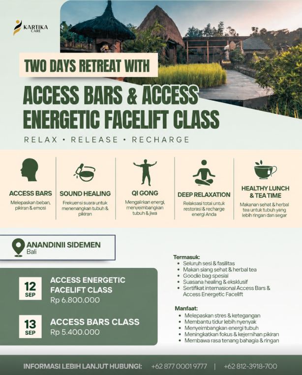 Kelas Access Bars & Access Energetic Facelift Bali